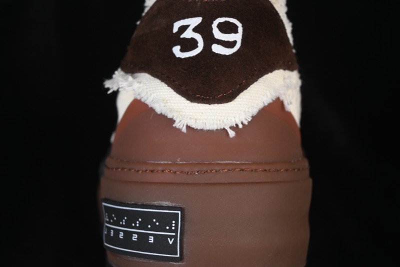 xVESSEL Wu Jianhao Collab Black Fringe Tweed Deconstructed Chunky Sole Low-Top德训 Shoes - S19X001B