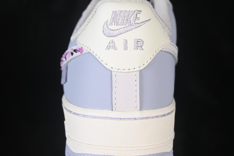 Nike Air Force 1 '07 Low Rose Glitter Hand-Painted Sneakers with Crystal Embellishments - DB3301-212