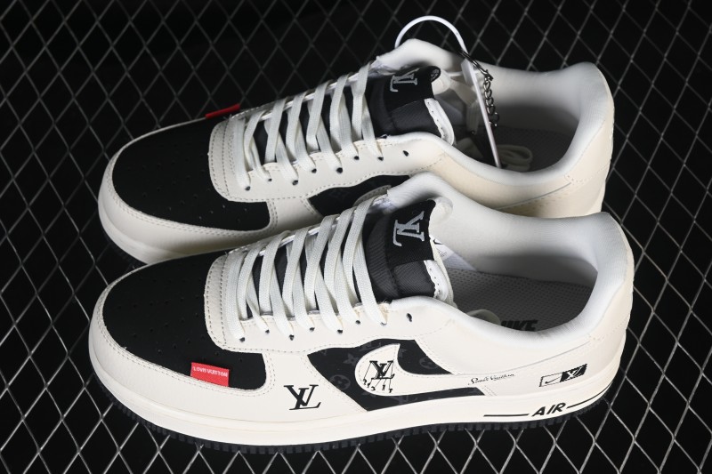 Nike Air Force 1 '07 Low Classic Black Patchwork Casual Sneakers - DF0188-137