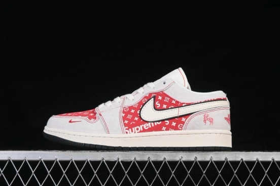 Nike Air Jordan 1 Low Retro Basketball Shoes with Chinese New Year Red Design - JP2026-123