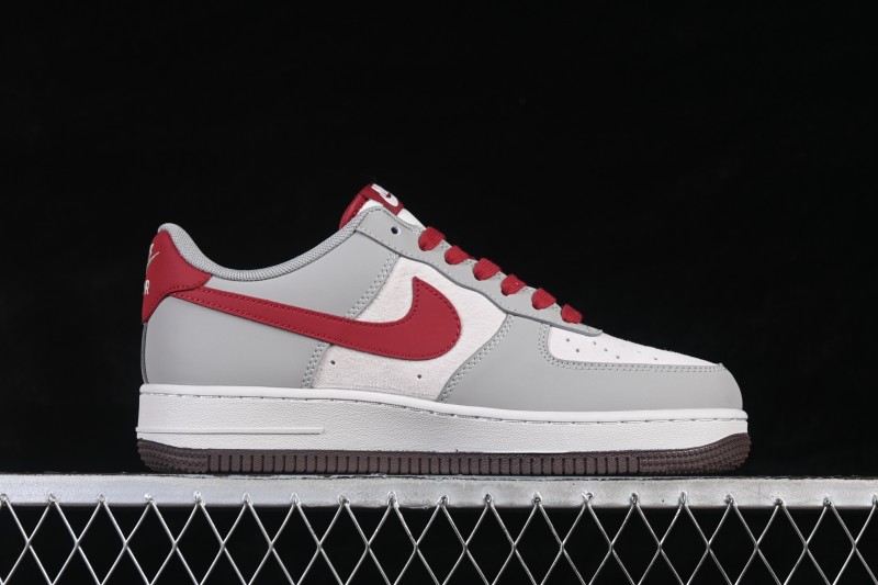 Nike Air Force 1 '07 Low Basketball Shoes with Red-Grey Contrast Design - HT5088-621