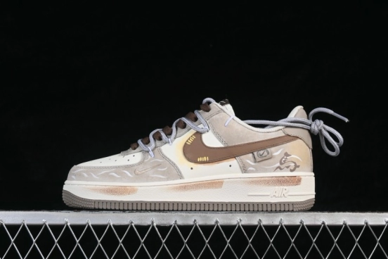 Nike Air Force 1 '07 Low Hand-Painted Armored Steed Vintage Skateboarding Shoes - DB3301-818