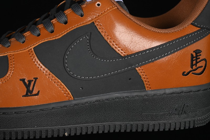 Nike Air Force 1 '07 Low Year of the Horse Limited Edition Sneakers with Caramel Charcoal Colorway - XY9025-009