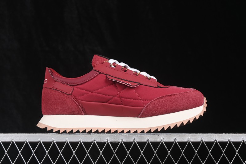 Moncler Pacey2 Lace-Up Round-Toe Low-Top Lifestyle Sneakers in Red - Pacey2