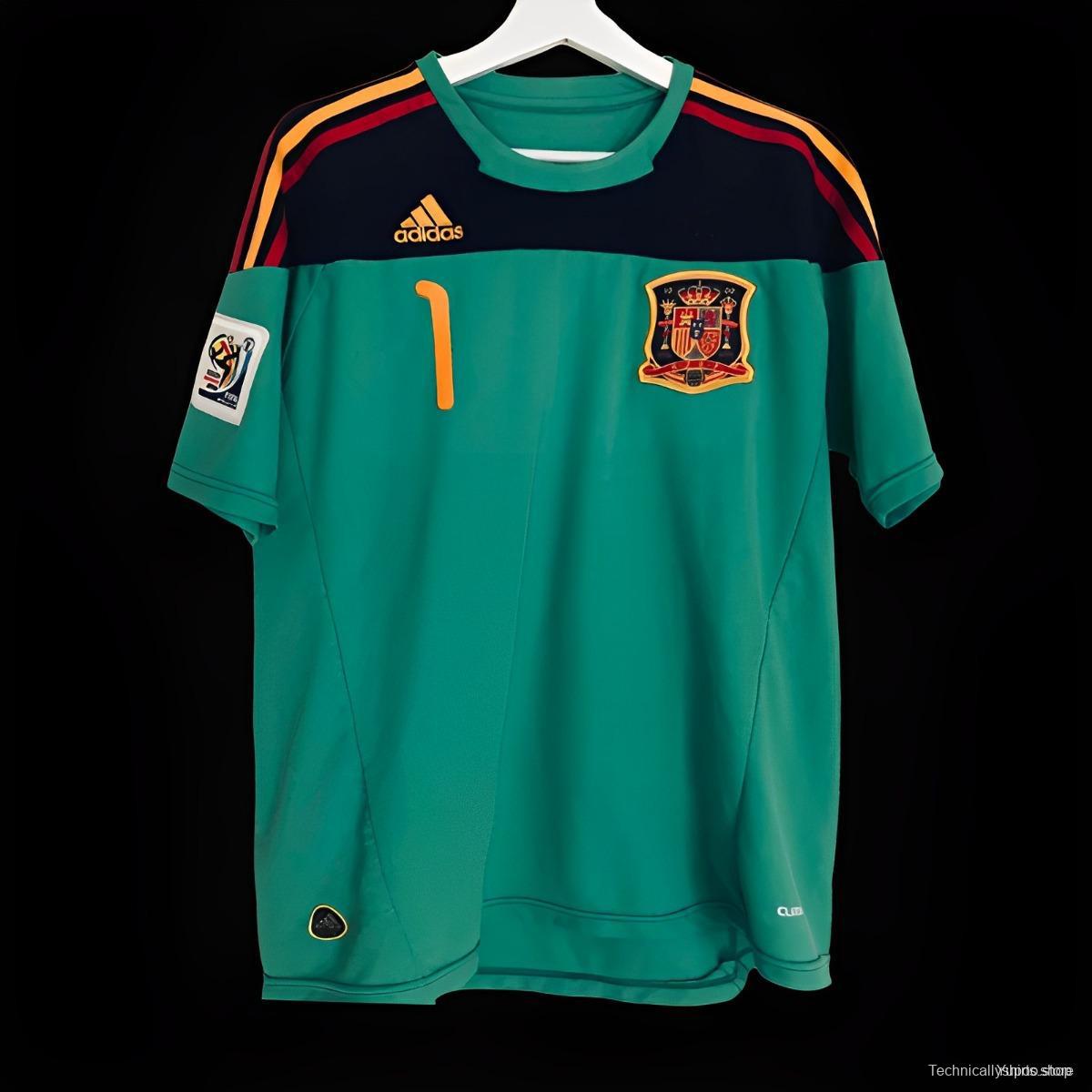 Retro 2010 Spain Green Goalkeeper Jersey