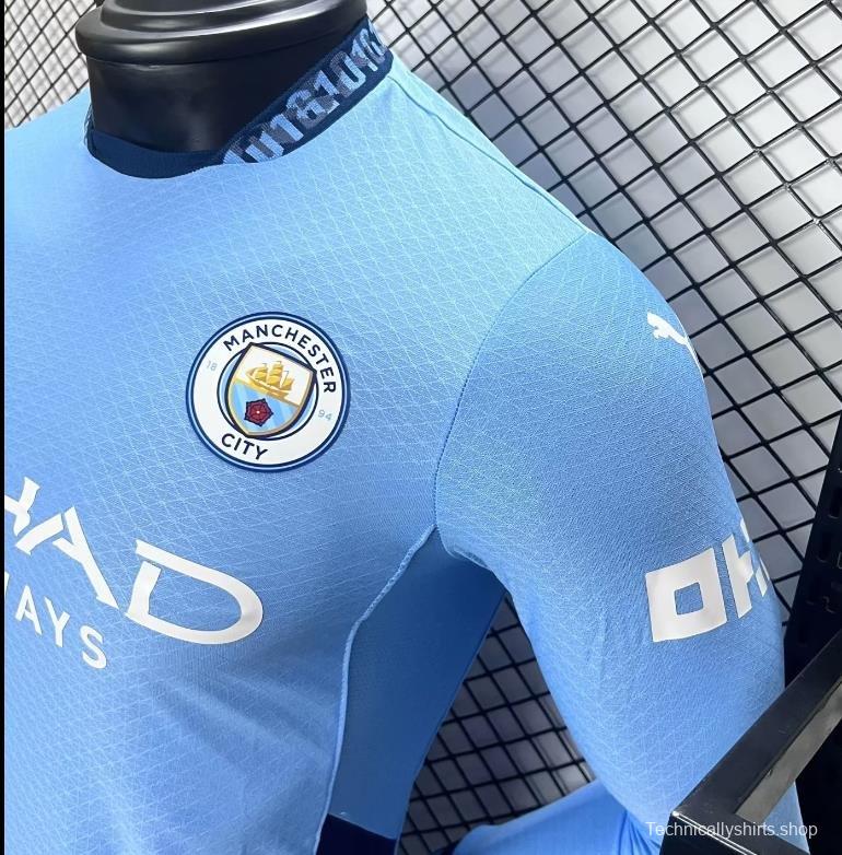 Player Version 24/25 Manchester City Home Long Sleeve Jersey