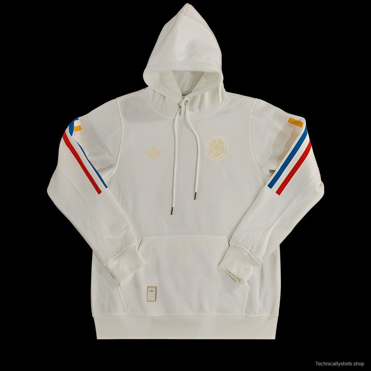 2024 Colombia 100th Black/Navy/Grey/Beige/White Hoodie With Golden Badge