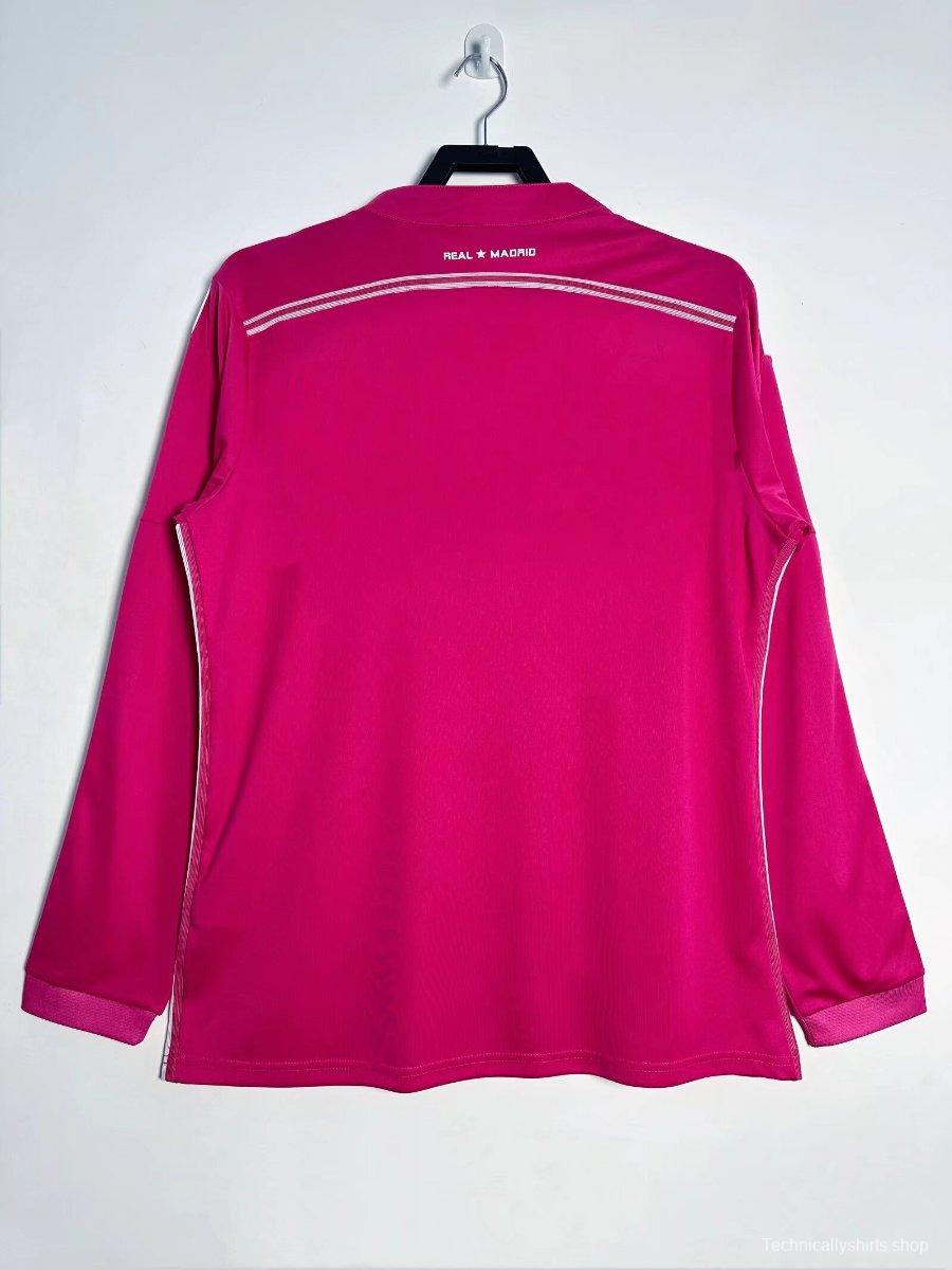 Retro 14/15 Real Madrid Away Pink Long Sleeve Jersey