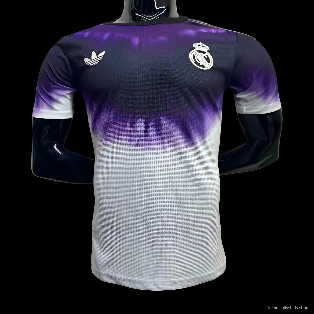 Player Version 24/25 Real Madrid Adidas Trefoil Purple/White Pre-Match Jersey