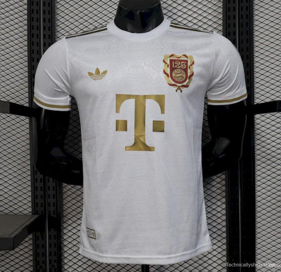 2024/25 Player Version Bayern Munich 125 Anniversary White Jersey