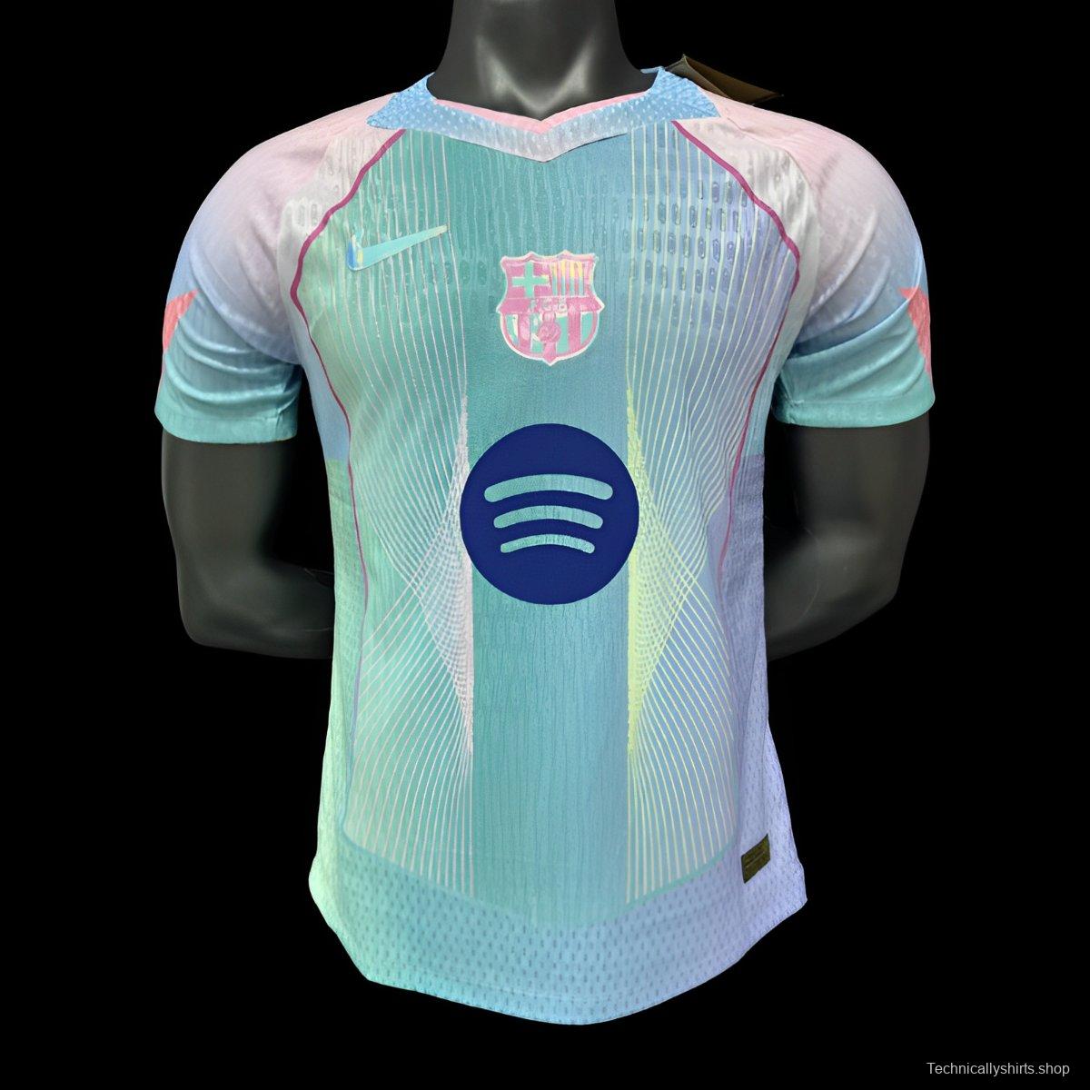 Player Version 25/26 FC Barcelona Mint Green with Pink Trim Jersey