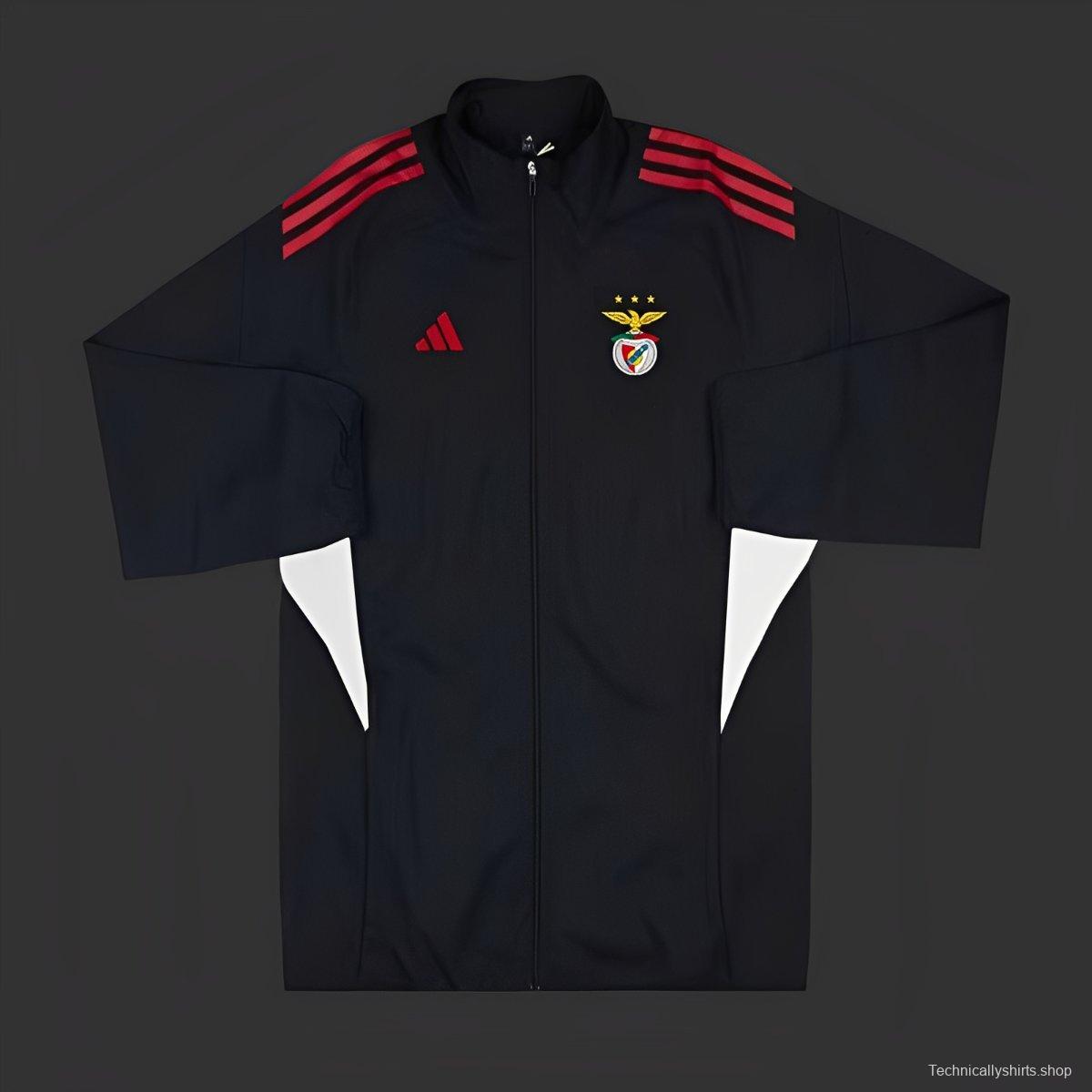 25/26 Benfica BLACK Full Zipper Windbreaker
