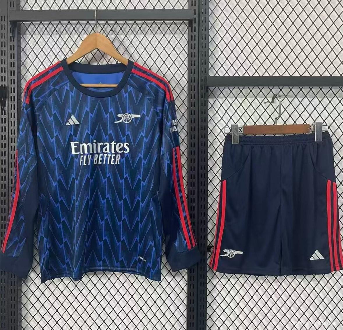 25/26 Kids Arsenal Away Long Sleeve Blue Jersey