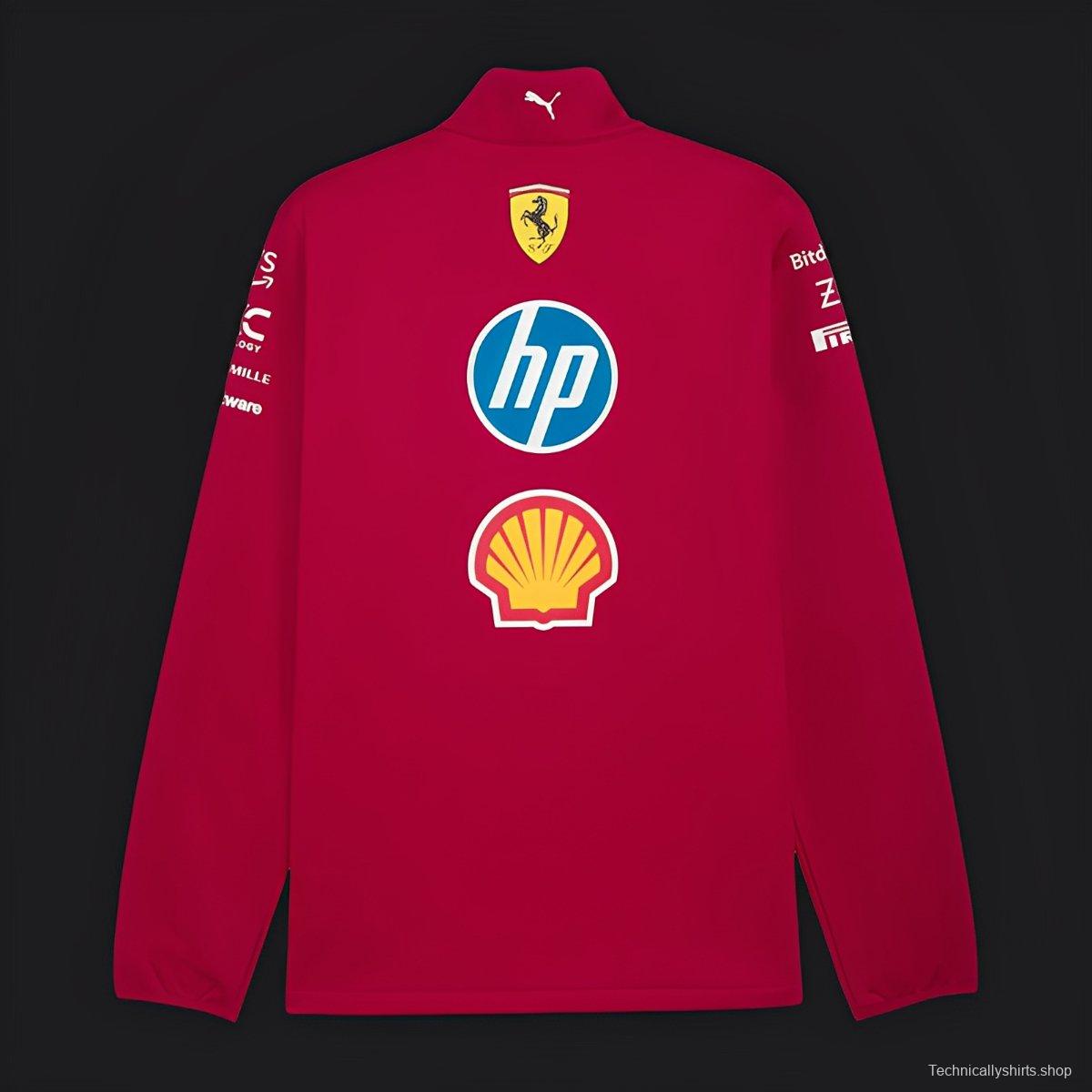 2025 F1 Scuderia Ferrari Red with White Stripe Team Jacket
