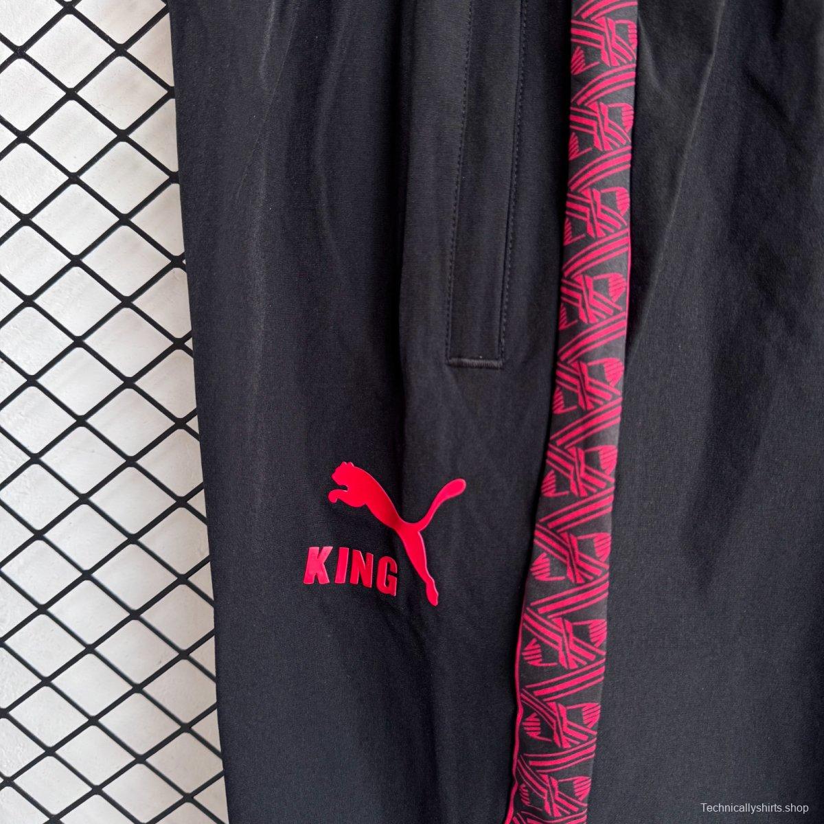 25/26 AC Milan Black/Pink Full Zipper Windbreaker + Long Pants