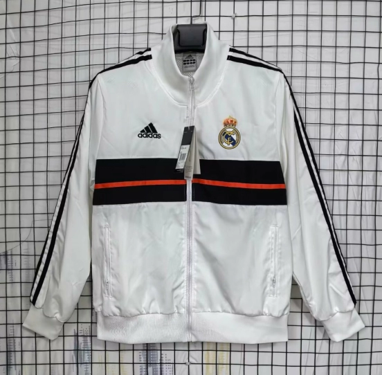 25/26 Real Madrid White  Full Zipper Windbreaker