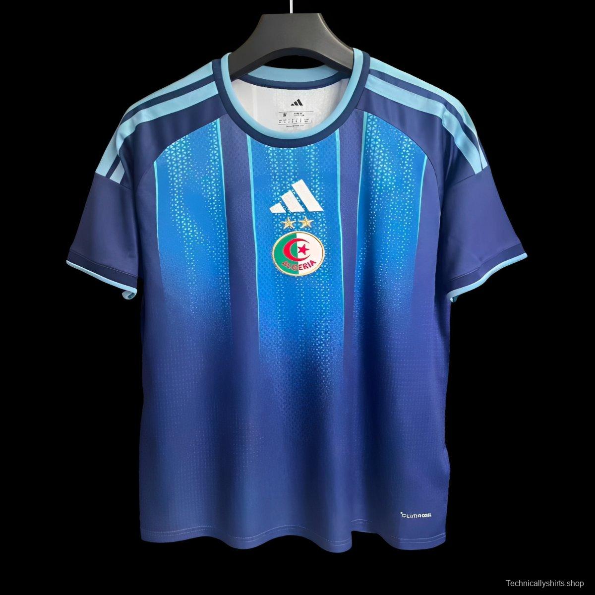 2026 Algeria Blue with Gradient Pattern Pre-Match Jersey