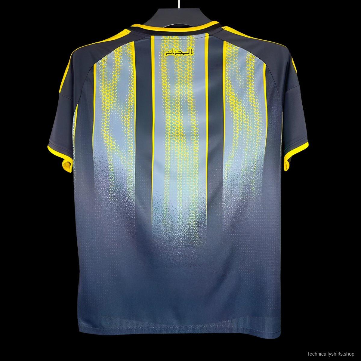 2026 Algeria Grey with Yellow Gradient Stripes Pre-Match Jersey