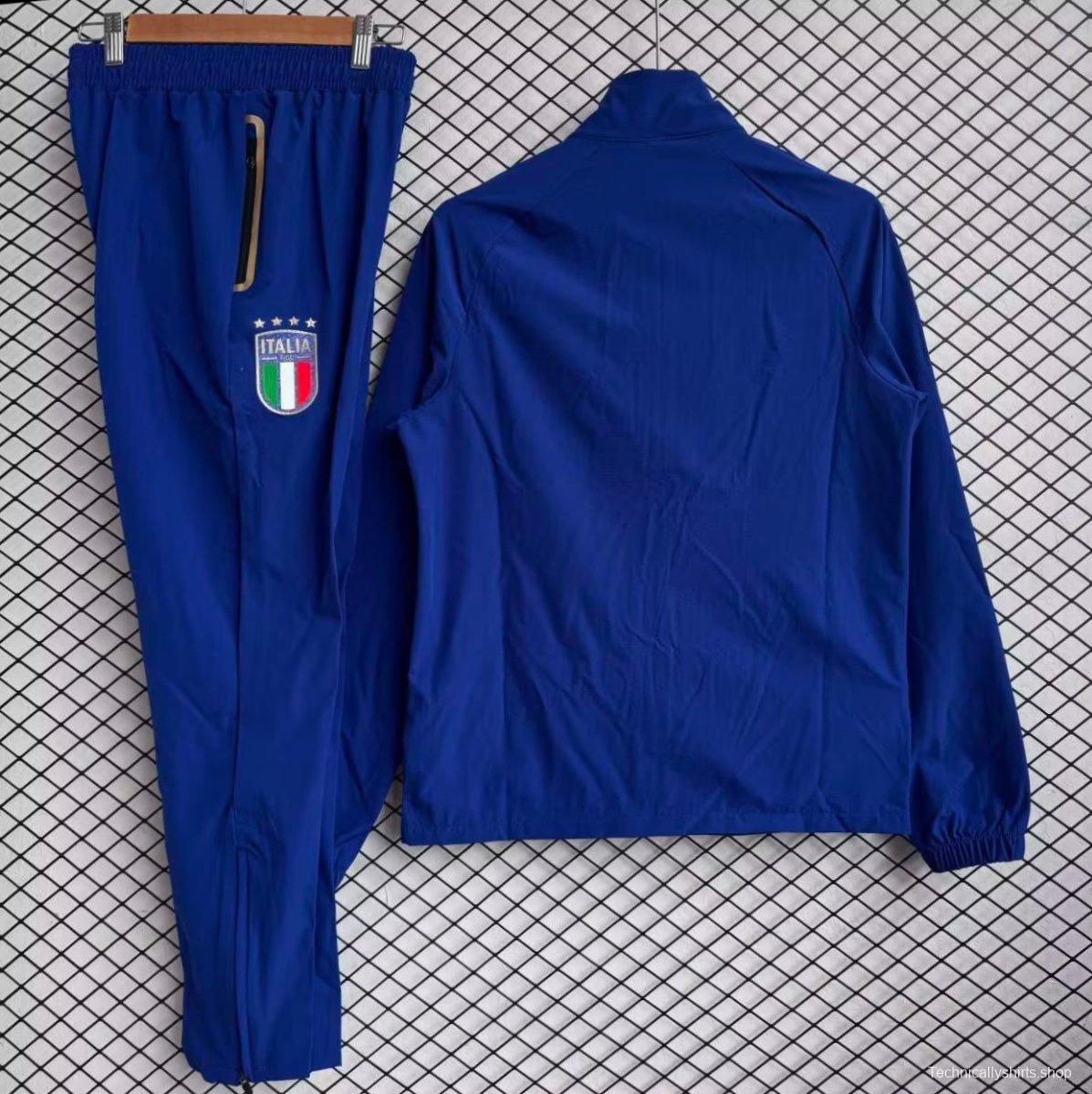 25/26 Italy Blue Full zipper Jacket Tracksuit+ long pants