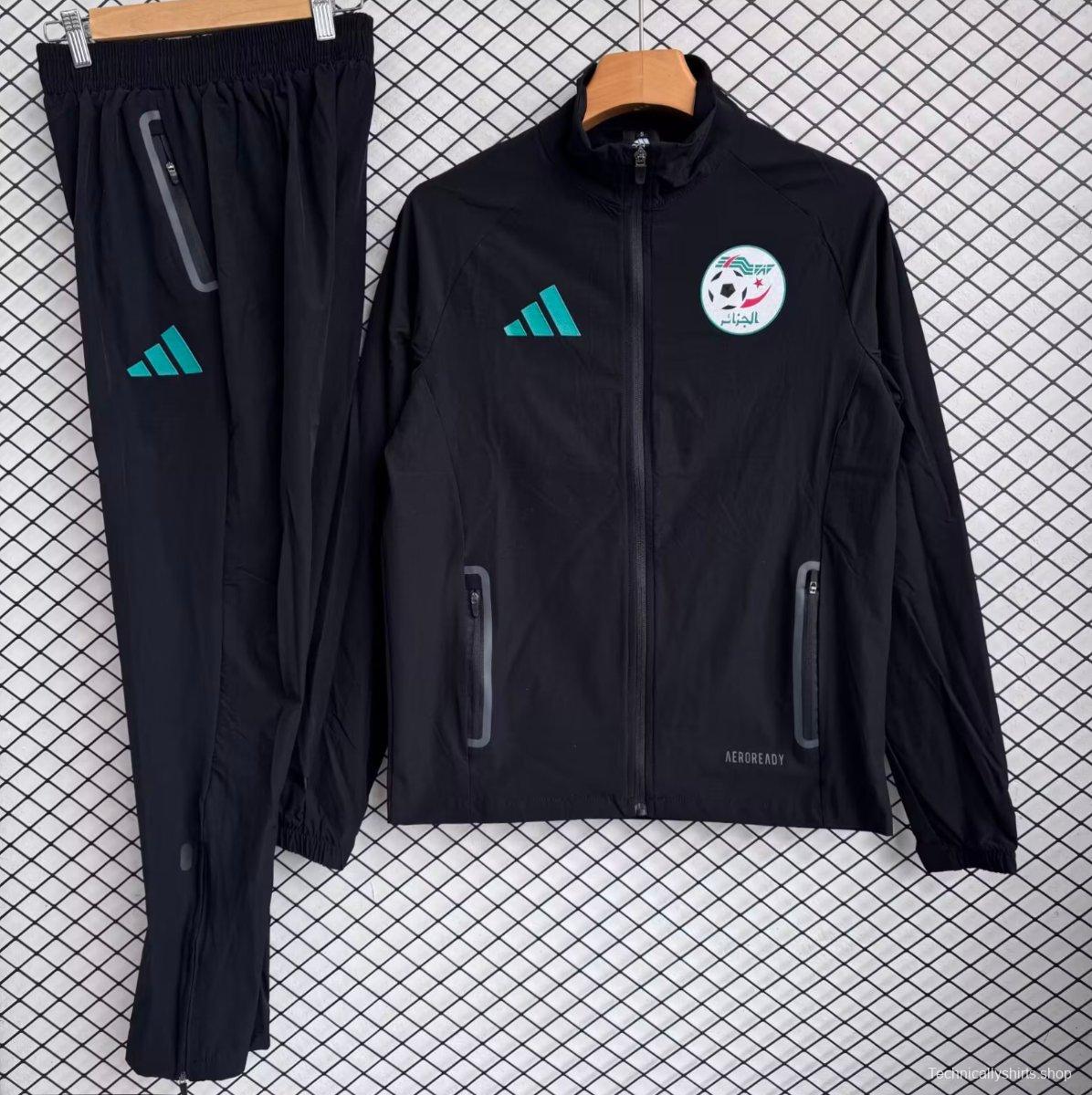 25/26 Algeria National Team Black Full zipper Jacket Tracksuit+ long pants