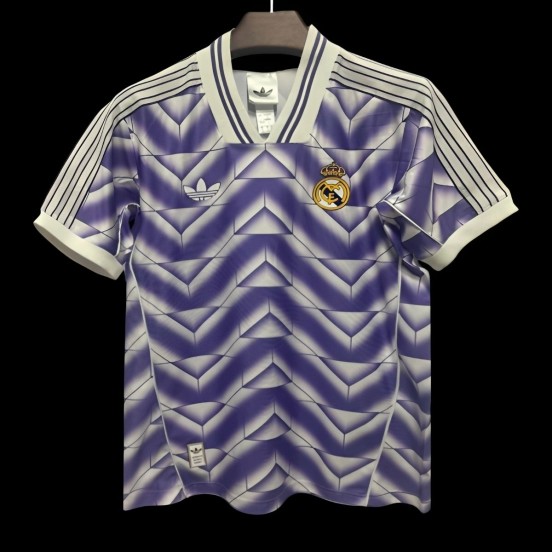 2026 Real Madrid Adidas Terrace Icons Purple Zigzag Jersey