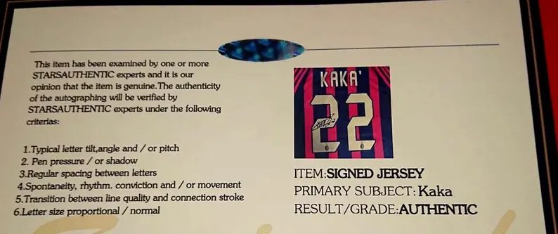 Kaka Certificate milan 06/07