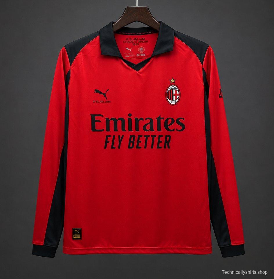 25/26 AC Milan x Slam Jam Limited Edition Long Sleeve Red Forth Jersey
