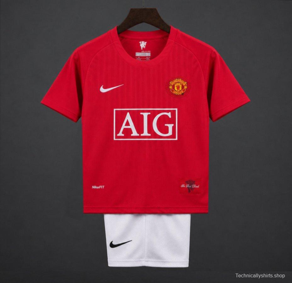 Retro Kids 07/08 Manchester United Home Jersey