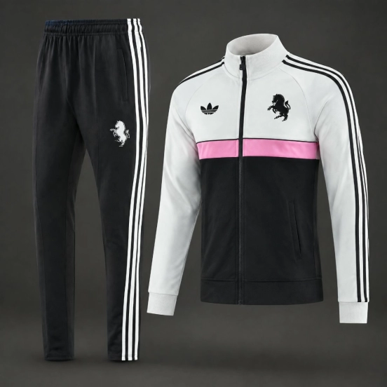 26/27 Juventus White Full Zipper Jacket + Long Pants