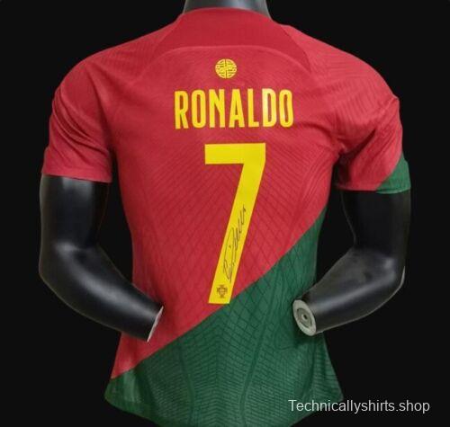 Ronaldo Fans Signed Signature Shirt Portugal 2022