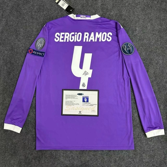 Sergio Ramos Purple Signed
