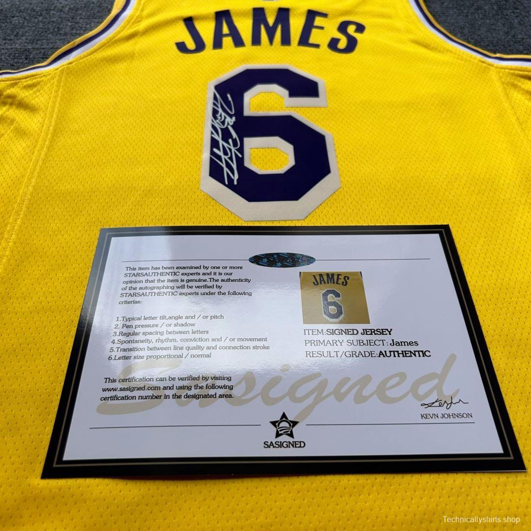 Lebron James Lakers Yellow Signed Shirt + COA