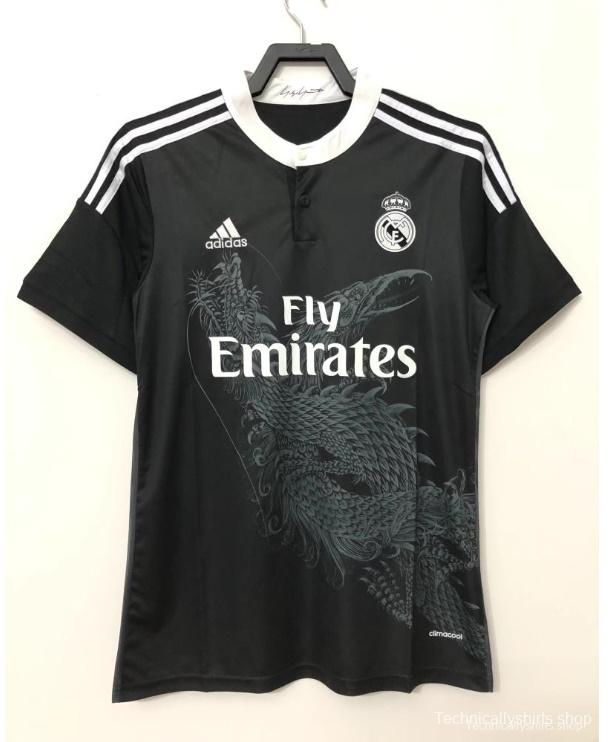 Retro 14/15 Real Madrid Third Dragon Black Soccer Jersey SIGNED + COA